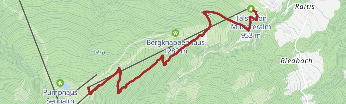 Route map: Mutterer Almweg (510)